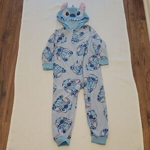 Disney Blue and Pink Stitch Footies One Piece